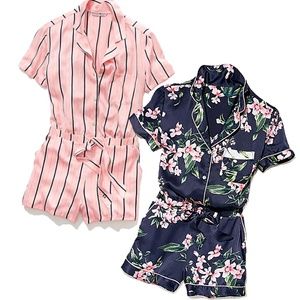 Victoria's Secret satin button front romper xs L